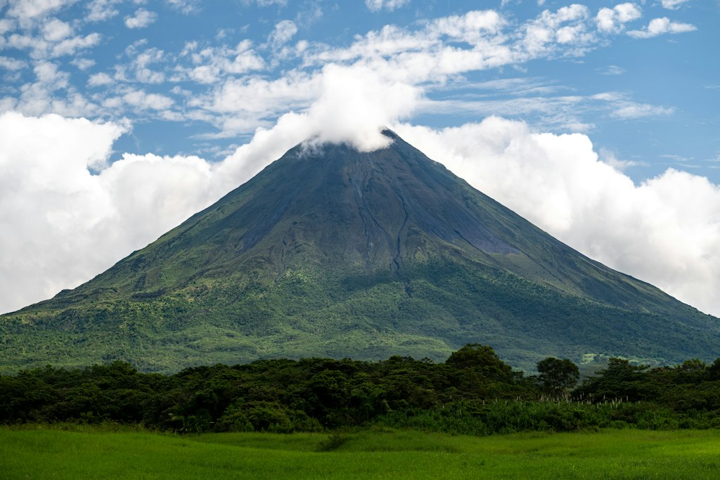 Arenal volcano over the Costa Rican countryside